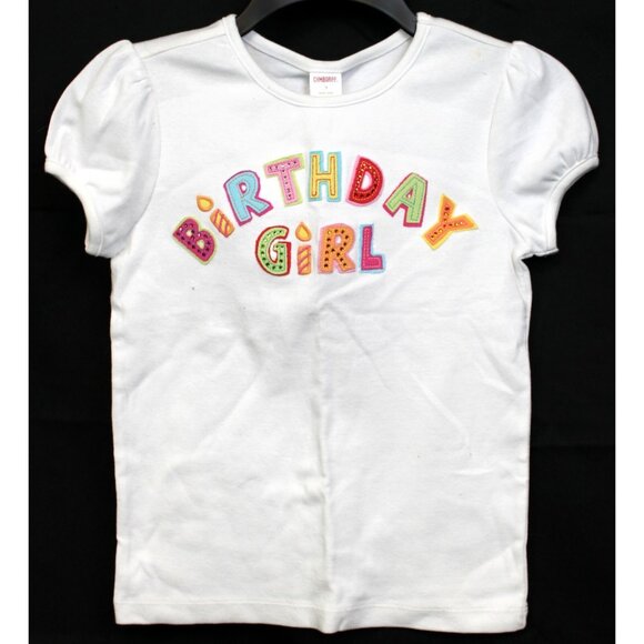 2008 Gymboree Spring Rainbow Birthday Girl T-shirt sz 9 White Candle Puff Sleeve - Picture 1 of 5